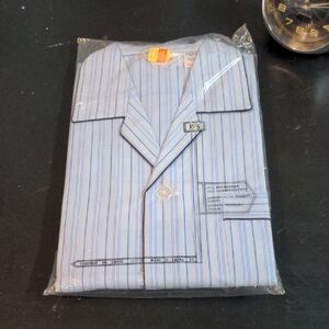 Vintage Men's Light Blue Striped Shirt